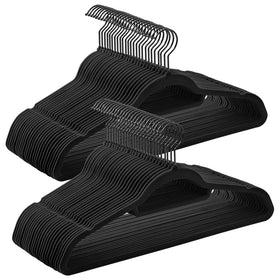 Songmics velvet hangers set of 50 with non-slip velvet surface keeps clothes secure.