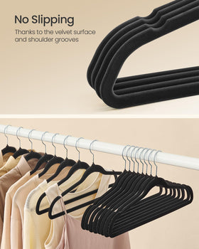 SongMics velvet hangers shoulder grooves keep delicate tops in place.