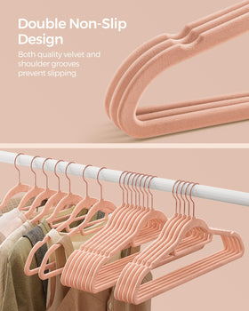 SONGMICS velvet hangers slim profile save space in your closet.