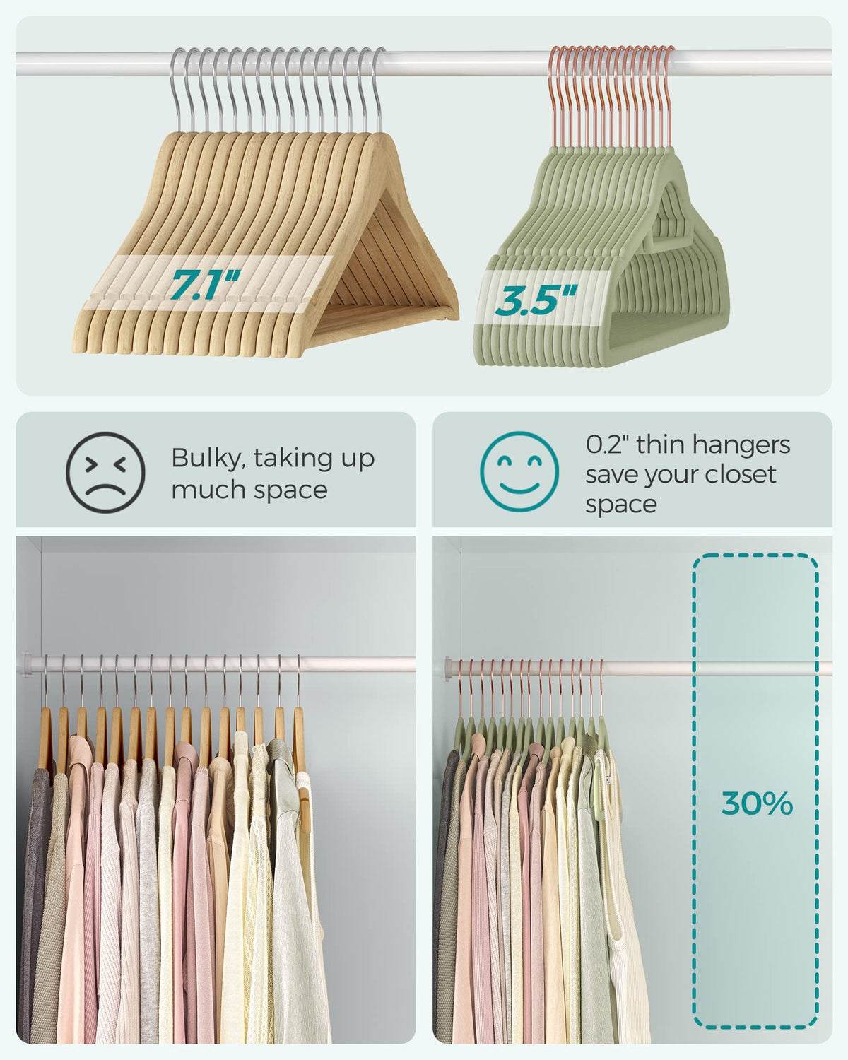 SongMics velvet hangers slim profile saves closet space