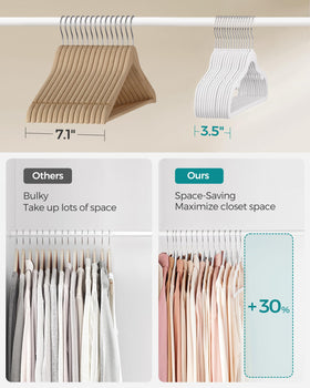 Strong ABS construction supports jackets and heavier garments.