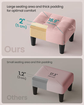 SONGMICS velvet-seat ottoman with soft texture for daily use.