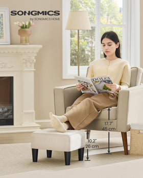 SONGMICS velvet seat with thick padding for plush comfort.