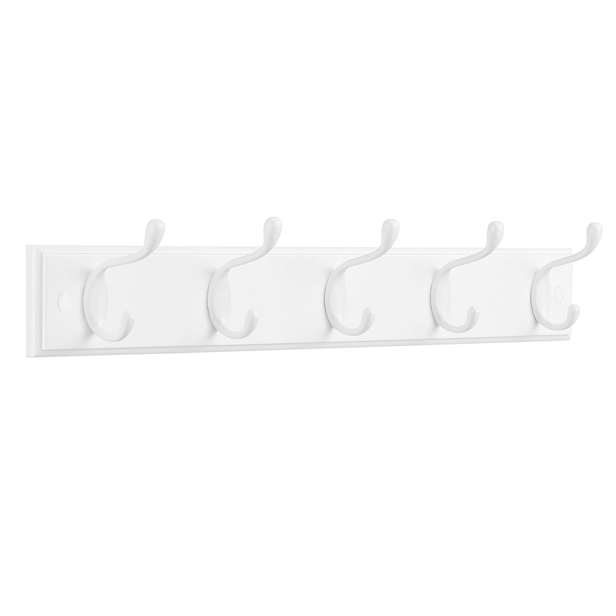SONGMICS wall-mounted coat rack with five dual hooks, keeps coats organized and accessible in entryways.