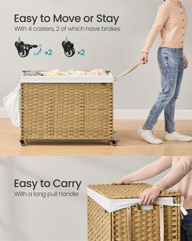 SONGMICS waterproof, ventilated rattan keeps clothes dry and fresh
