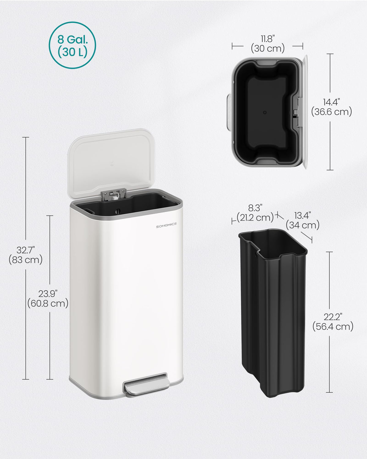 SONGMICS wide non-slip pedal offers comfortable, reliable operation.