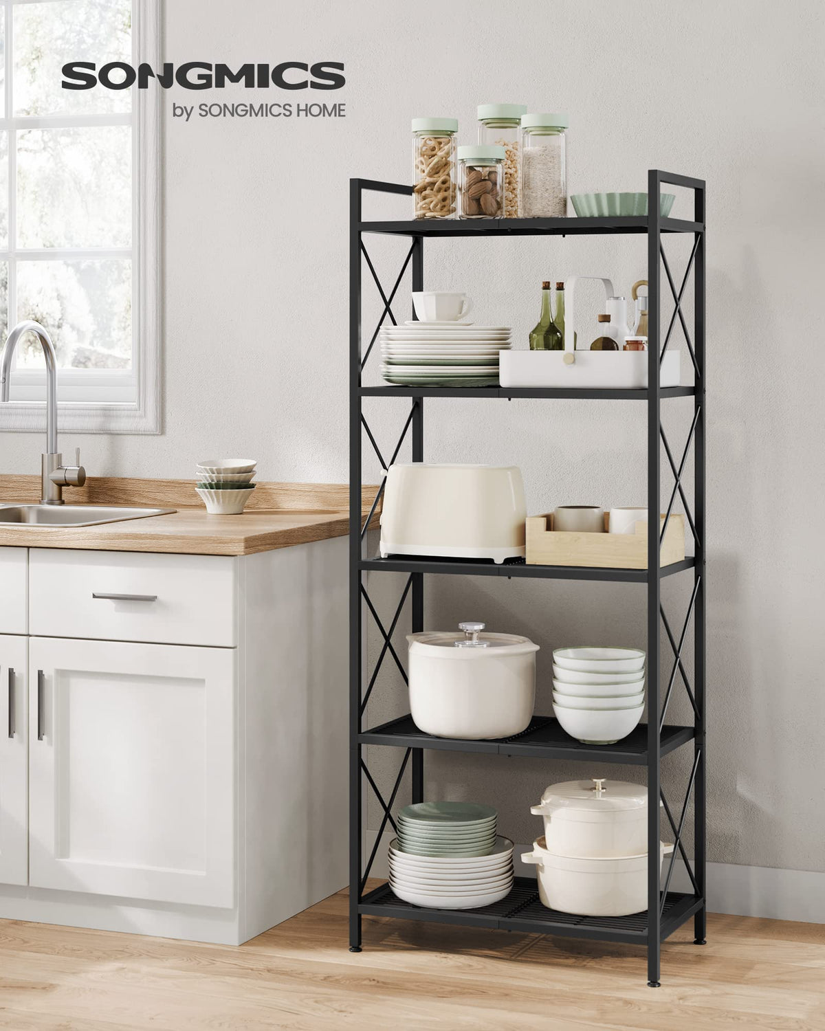 Songmics X-side frames reinforce stability and add a stylish industrial touch to any room.