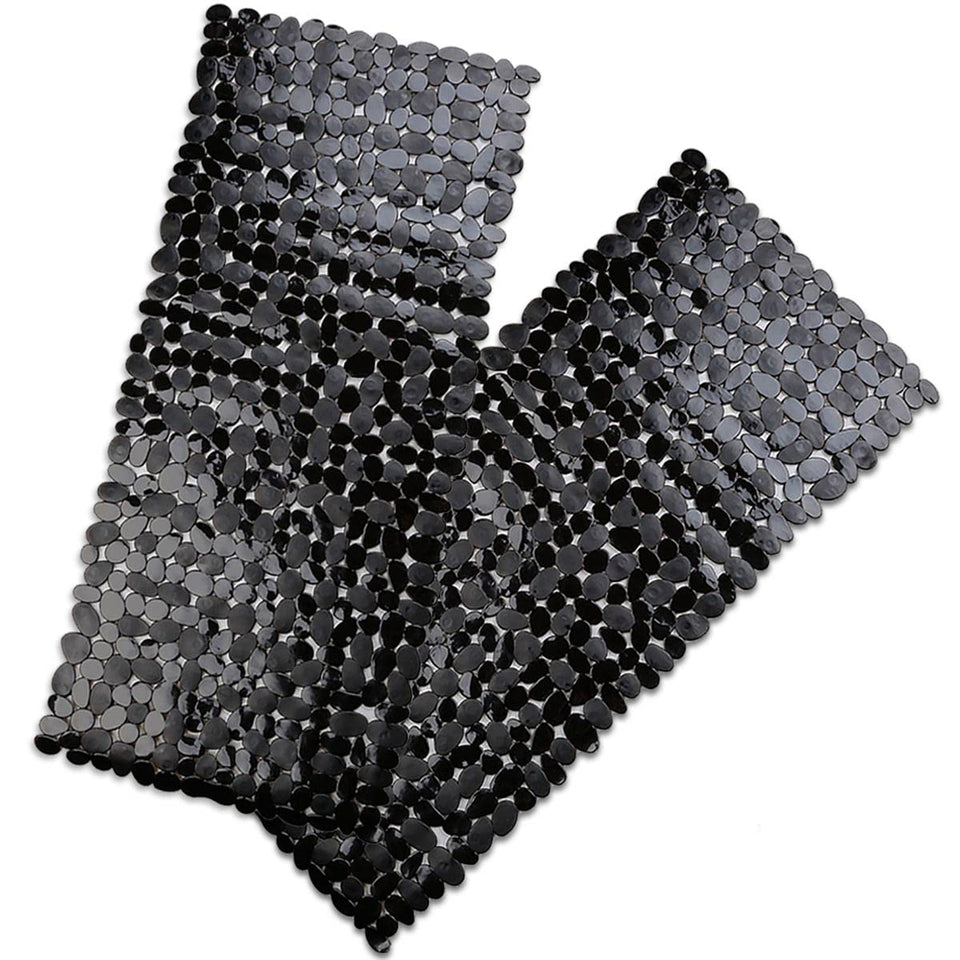 Songziming bathtub mat two-pack in black with 200 suction cups for secure grip.