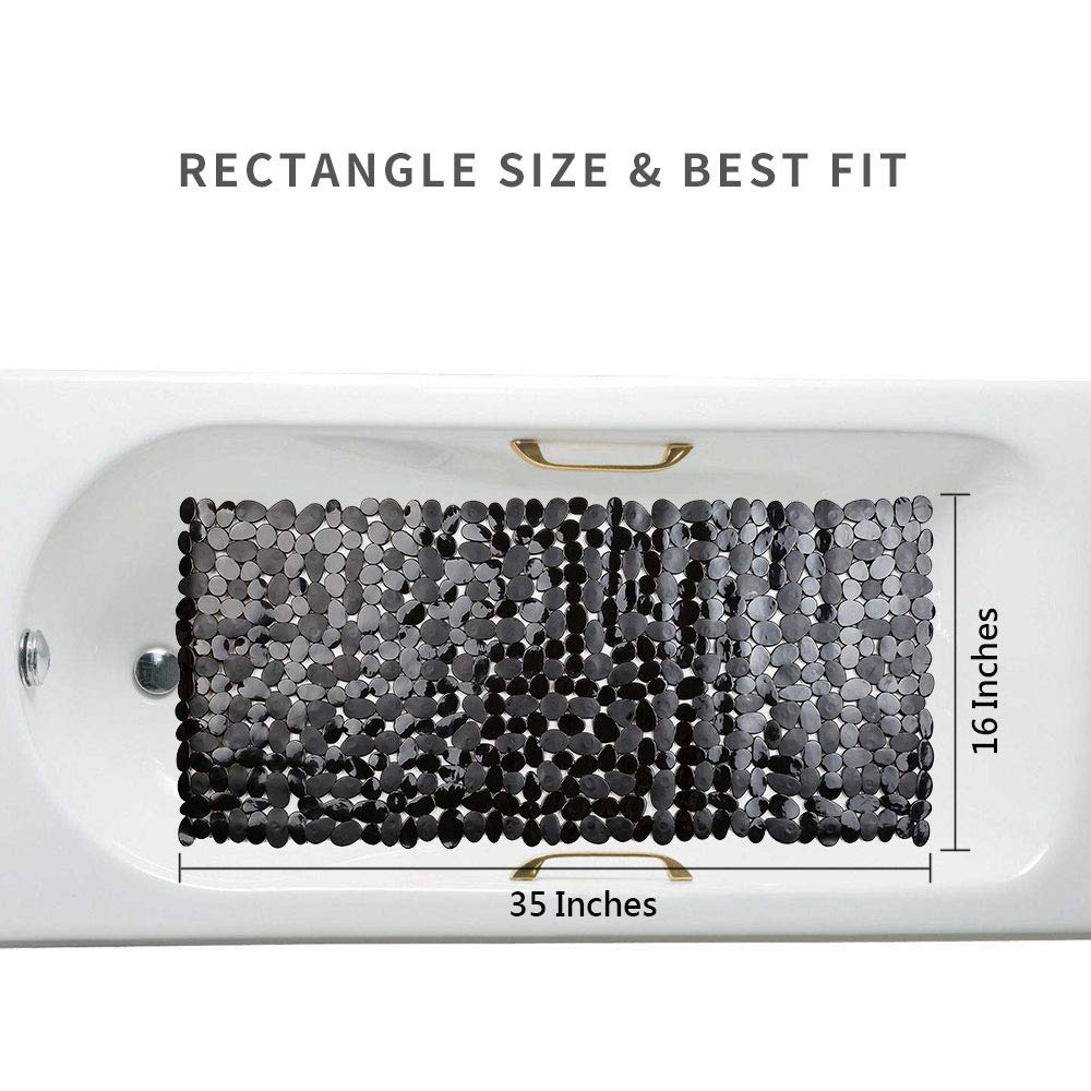 Songziming bathtub mat 35x16 inch drains water quickly for a fresh shower.