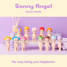 Sonny Angel flower-series mini figure on display as a cute desk collectible