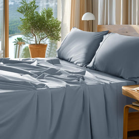 SONORO KATE Egyptian cotton sheets on bed scene for luxurious cooling comfort.