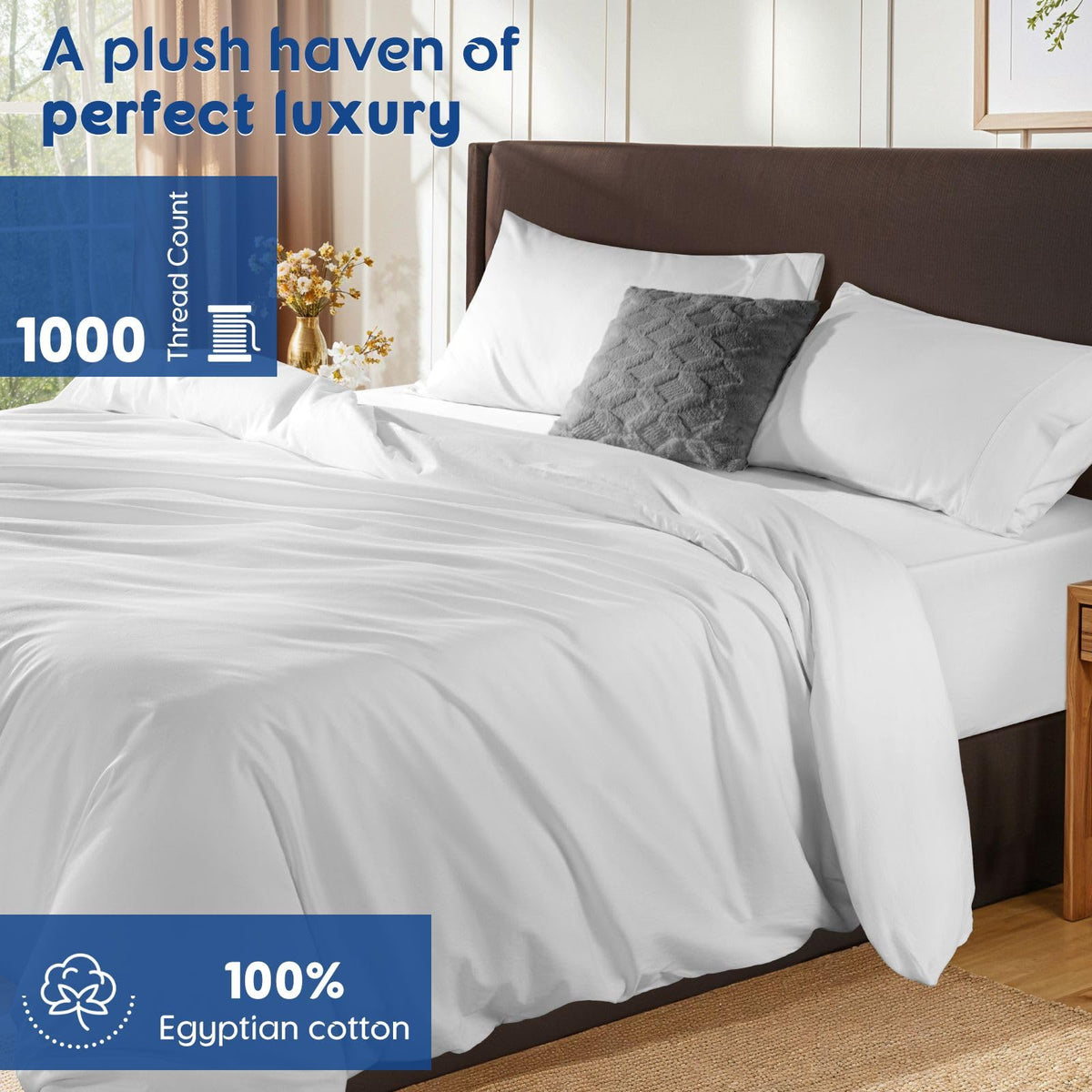 SONORO KATE 1000 thread count satin finish close-up emphasizes softness.