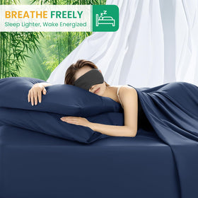 Bedroom scene with SONORO KATE sheets delivering cool, comfortable sleep.
