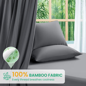 Close-up of SONORO KATE bamboo sheets showing silky sateen finish and smooth texture.