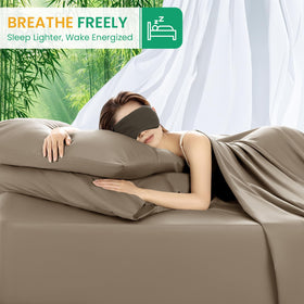 SONORO KATE bamboo sheets 100% viscose queen for silky comfort