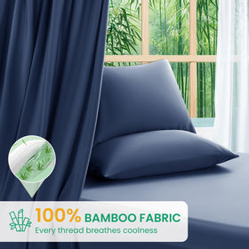 SONORO KATE bamboo sheets queen fitted sheet with 16-inch pocket for secure fit.