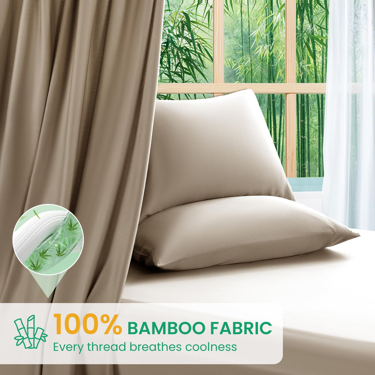 SONORO KATE bamboo sheets satin-finish queen for hotel-grade softness