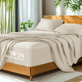 Sonoro Kate bamboo sheets close-up show silky softness for a luxurious sleep.