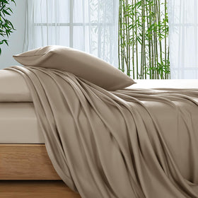 SONORO KATE bamboo sheets Simply Taupe 4pc queen for luxurious softness