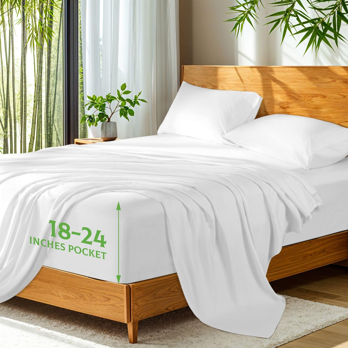 SONORO KATE bamboo viscose sheets flat lay showing premium softness