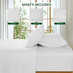 Elegant white king bed featuring SONORO KATE bamboo viscose sheets