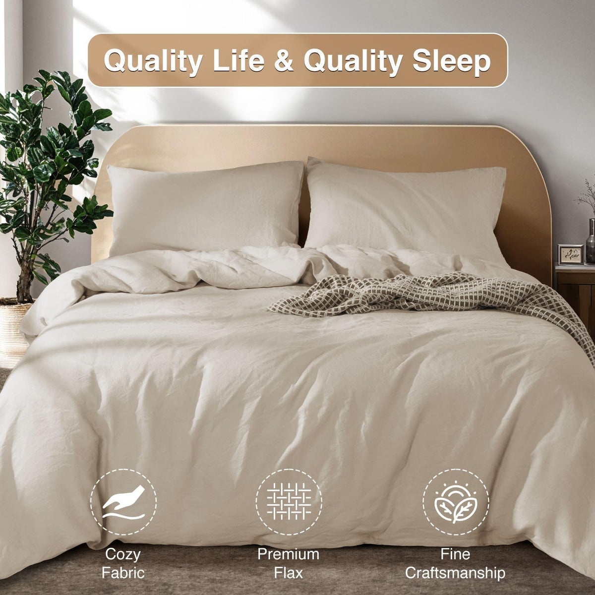 Sonoro Kate breathable linen fabric supports year-round comfort in warm and cool seasons