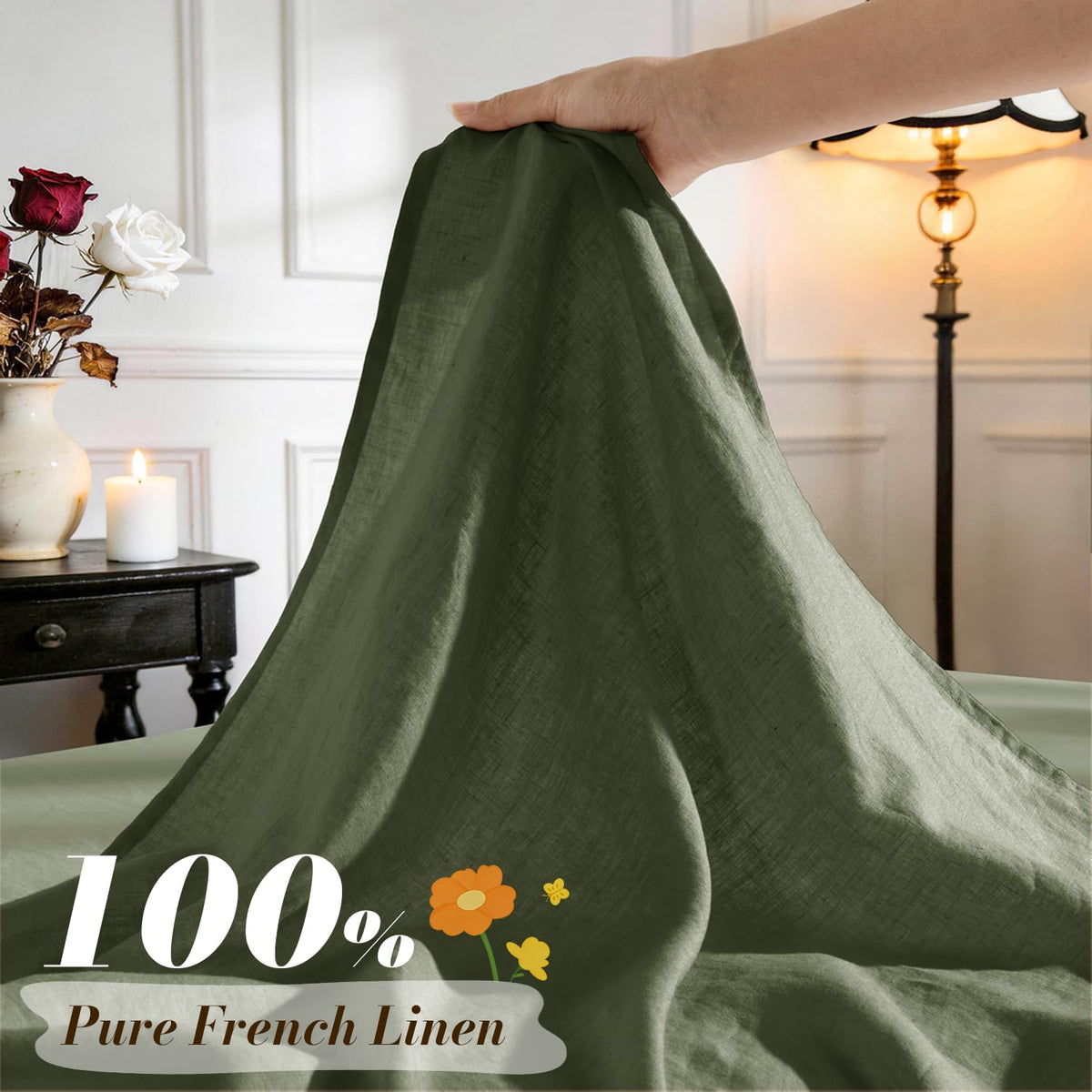 SONORO KATE French pure linen close-up shows soft, breathable texture.