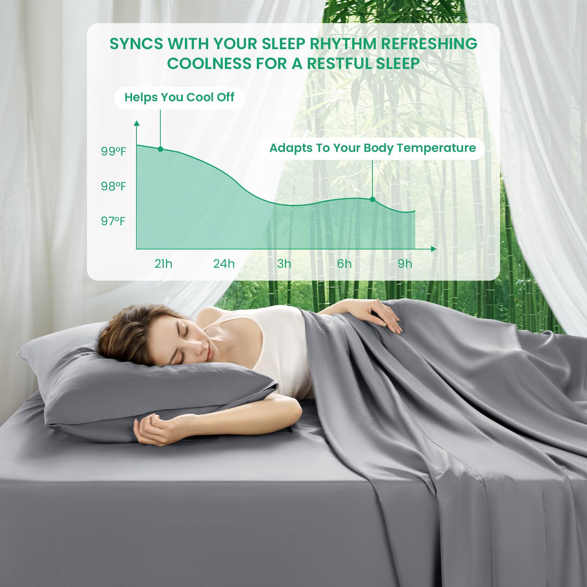 SONORO KATE cooling moisture-wicking fabric helps hot sleepers stay dry