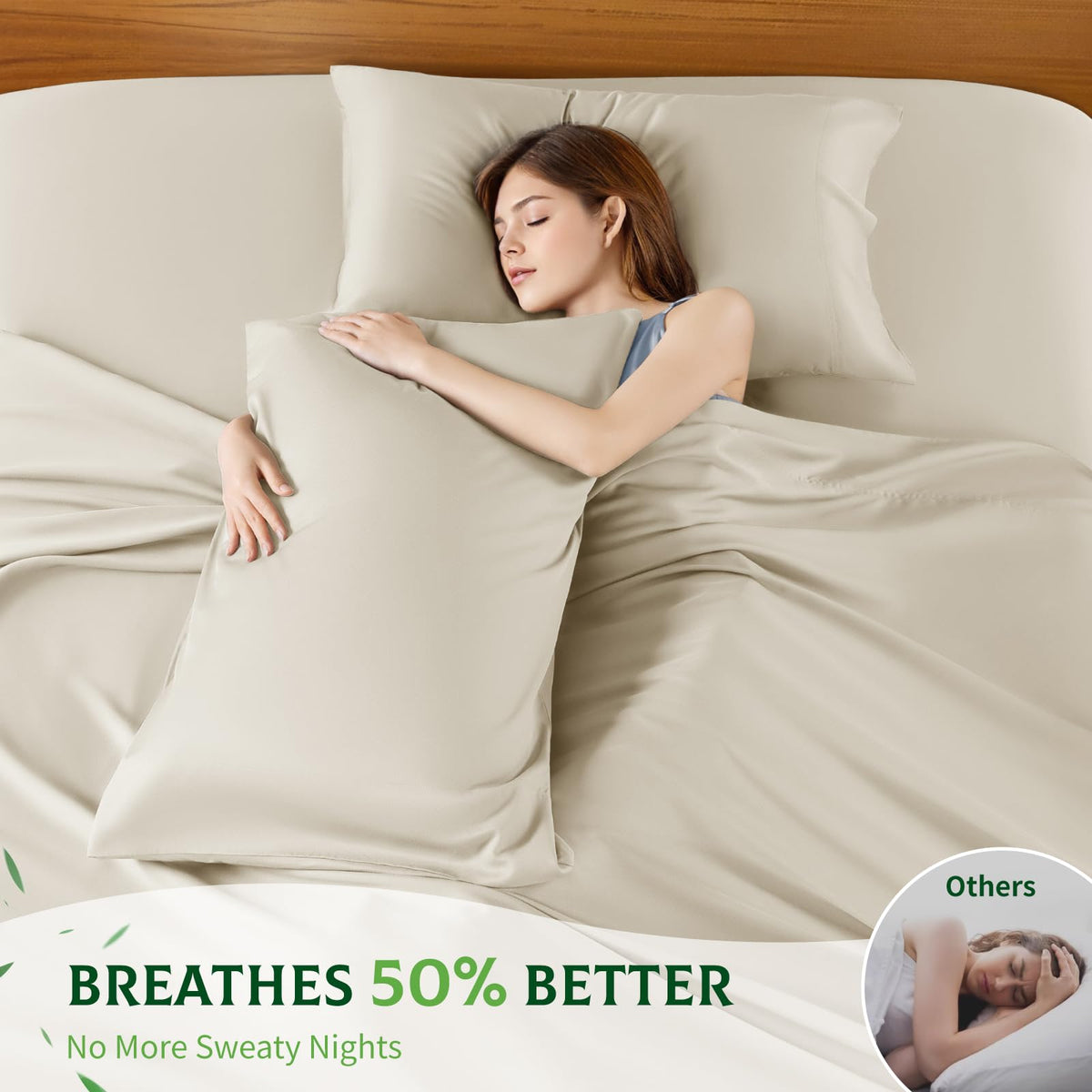 Sonoro Kate cooling bamboo sheets demonstrate moisture-wicking performance.