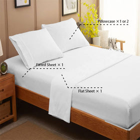 SONORO KATE embroidery detail adds elegant accent to the sheet set.