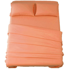 SONORO KATE flat sheet in coral for silky smooth comfort at bedtime.