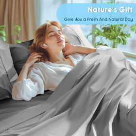 SONORO KATE flat sheet laid flat on king bed with generous dimensions