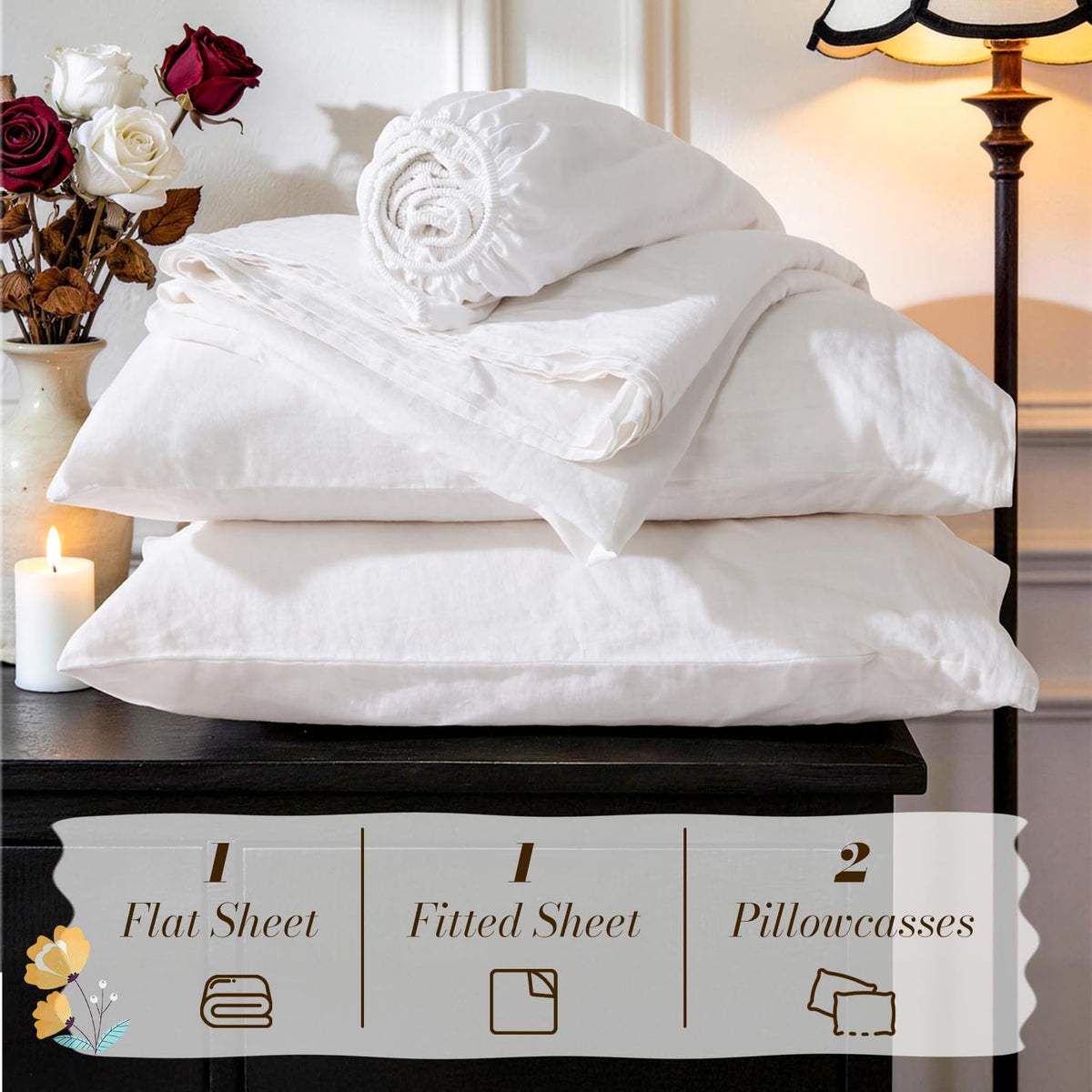 SONORO KATE gift-ready linen sheet set for a new bedroom
