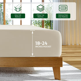 SONORO KATE king fitted sheet with deep 18–24 inch pocket for thick mattresses.