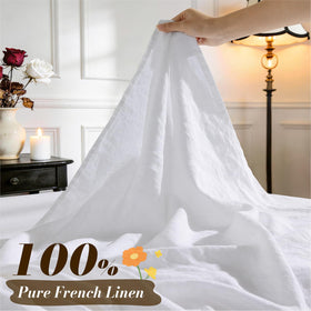 SONORO KATE king flat sheet shows airy linen for temperature regulation