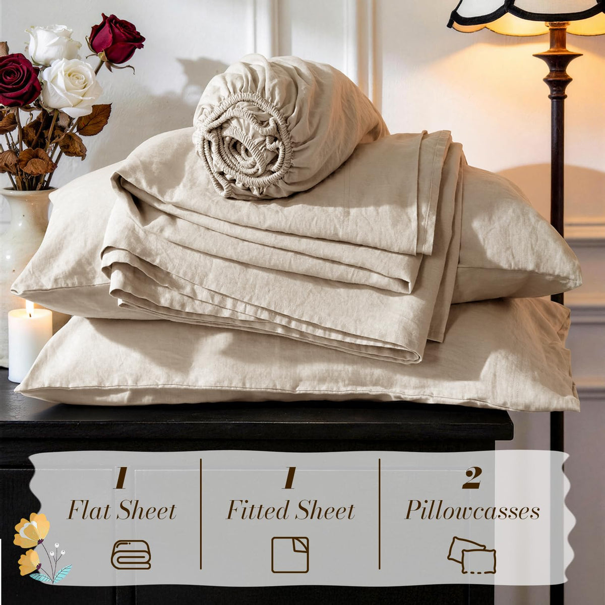 SONORO KATE gift-ready linen sheets packaging suitable for gifting