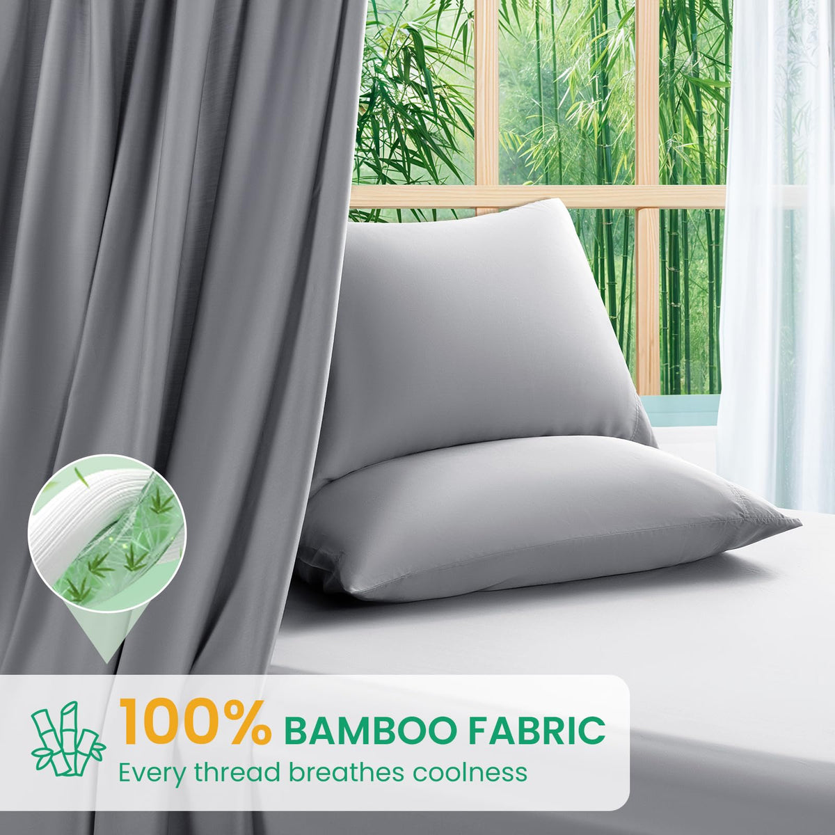 SONORO KATE bamboo sheets close-up reveals silky sateen finish and durable texture