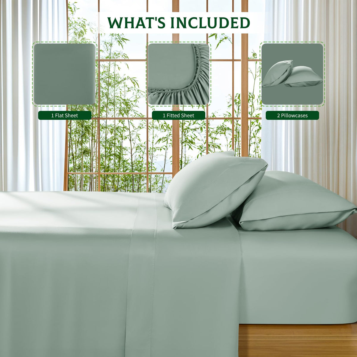 SONORO KATE Sea Glass packaging contents included pillowcases and sheets