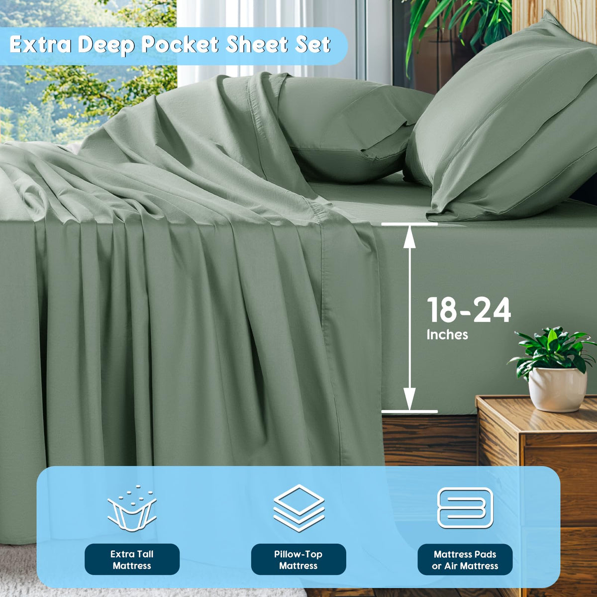 Close-up of SONORO KATE Sea Glass fabric shows smooth sateen weave and sheen.