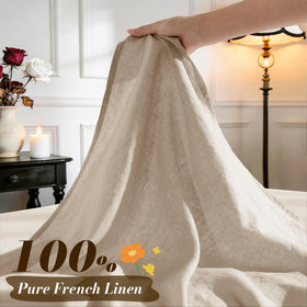 SONORO KATE linen king flat sheet displayed flat showing generous size and breathability