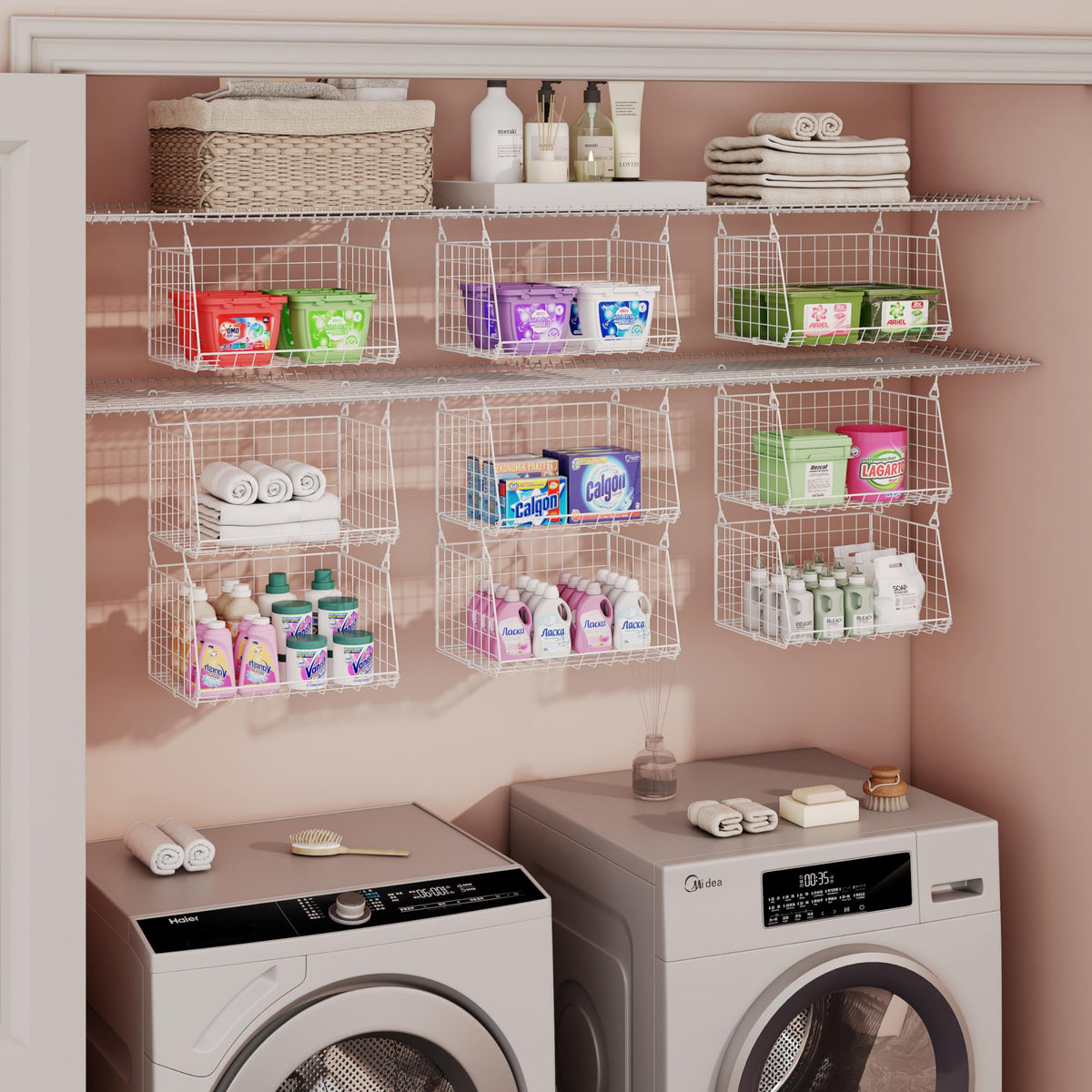 Sonyabecca space-saving design demonstrates vertical storage that frees floor space.