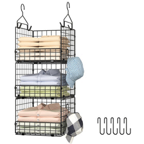 Sonyabecca 3-tier hanging closet organizer setup in a neat wardrobe.