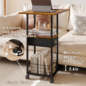 Sonyabecca C-table bottom basket adds extra storage beneath.