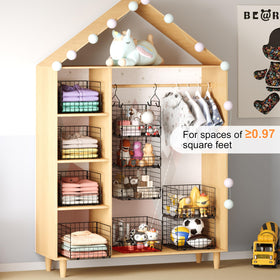 Sonyabecca open-wire shelves provide clear visibility for everyday items.