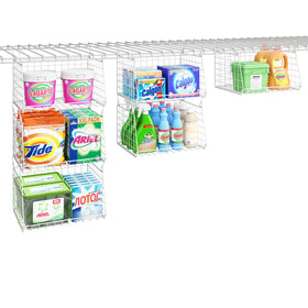 Sonyabecca-laundry room organizer fits wire shelving to maximize closet space.