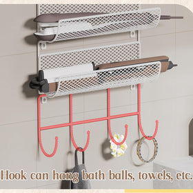 Sonyabecca multi-use rack holds towels, tools, and small appliances
