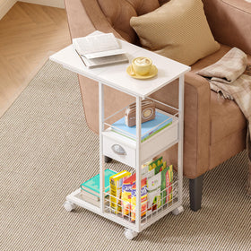 Sonyabecca rolling side table is durable and easy to assemble with labeled parts.