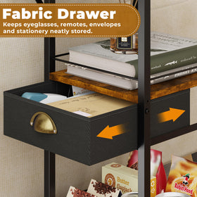 Sonyabecca side table with bottom basket for extra storage