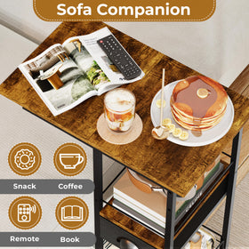 Sonyabecca sofa side table with drawer—hidden storage for remotes and chargers.