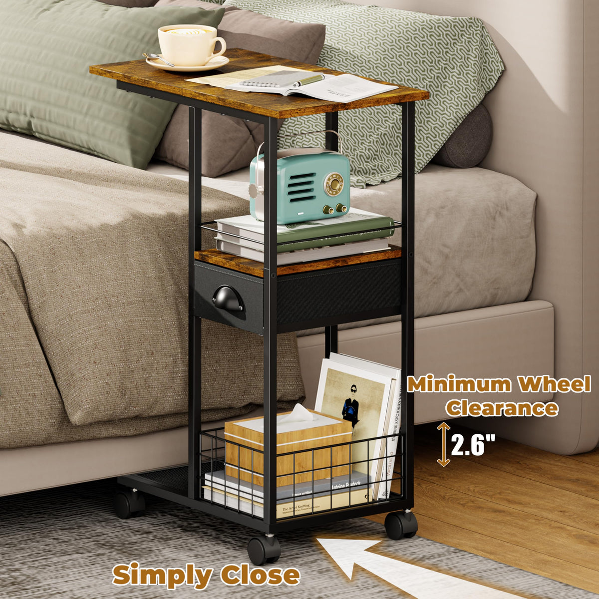 Sonyabecca space-saving design—slides neatly under sofa for compact rooms.